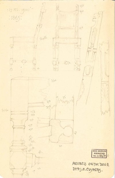 Möbel entworfen von Dr. P.J.H. Cuypers von Pierre Cuypers